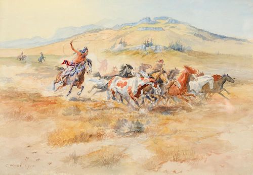 Charles M. Russell (1864-1926), Wild Horses (1900)
