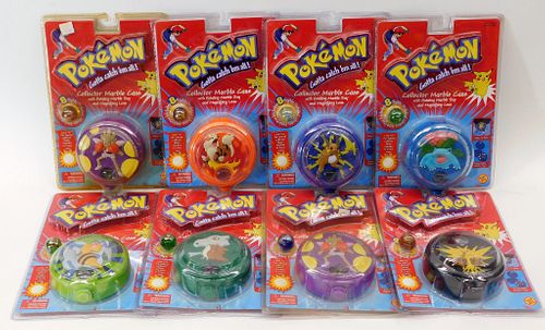 8PC Toy Biz Pokemon Sealed Collector Marble Cases
