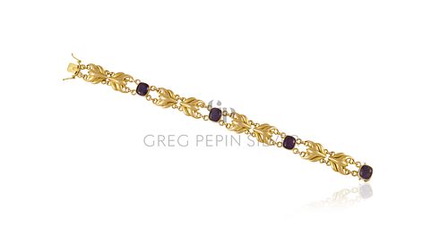 Georg Jensen 18kt Gold Bracelet 1053 Amethysts