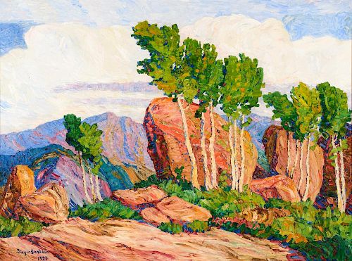 Birger Sandzén (1871-1954), Summer in the Mountains (1923)