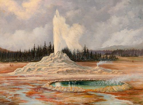 Grafton Tyler Brown (1841-1918), Castle Geyser and Well, Yellowstone (1887)