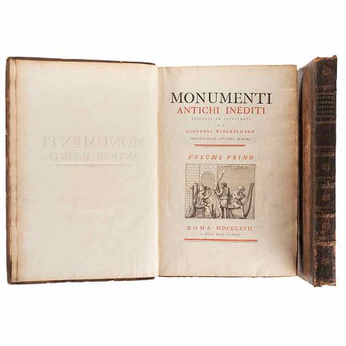 Winckelmann, Giovanni. Monumenti Antichi Inediti. Roma: A Spese Dell'autore, 1767.  First edition.