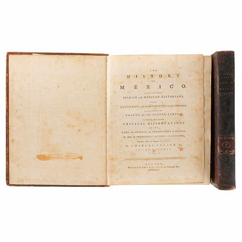 Clavigero, Francesco Saverio. The History of Mexico. London, 1787. 2 maps; 25 sheets. Tomes I-II. Pieces:2.