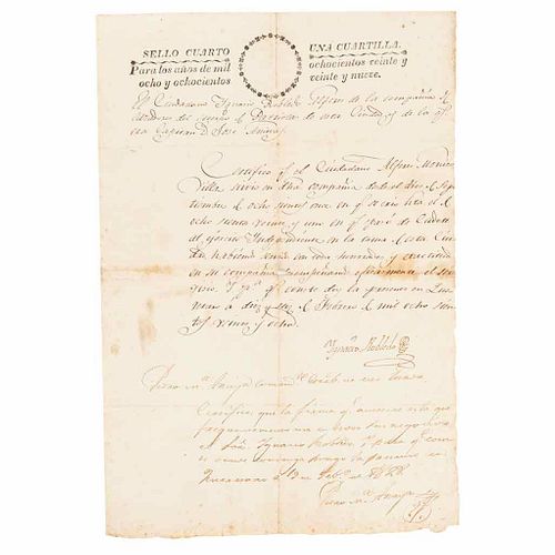Anaya, Pedro María. (17th President, April 2nd - May 20th, 1847). Handwritten letter.