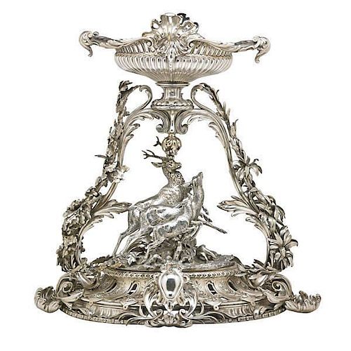 MONUMENTAL CHRISTOFLE SILVER-PLATED CENTERPIECE