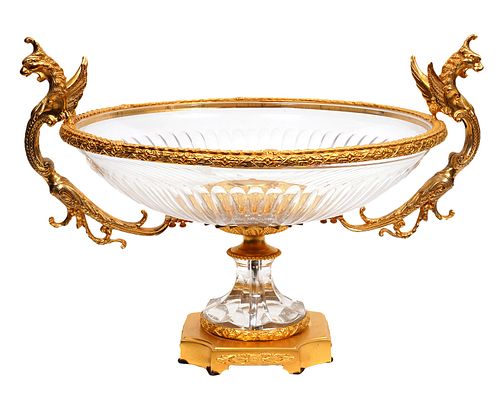 Dore Bronze and Crystal LARGE Centerpiece