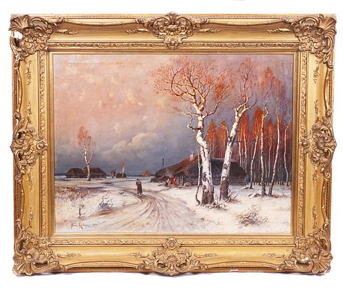 Julius Yulevich Von Klever 'Winter Night'