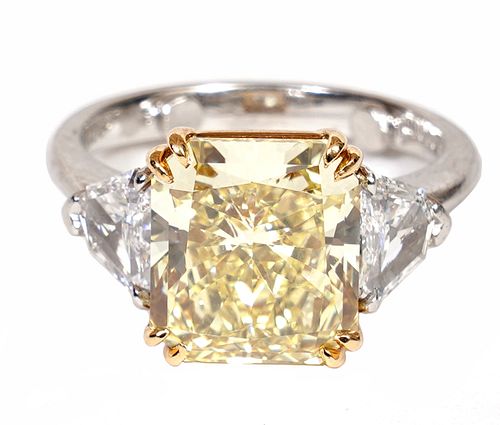 Yellow & Brilliant Diamond Ring w/ GIA Cert