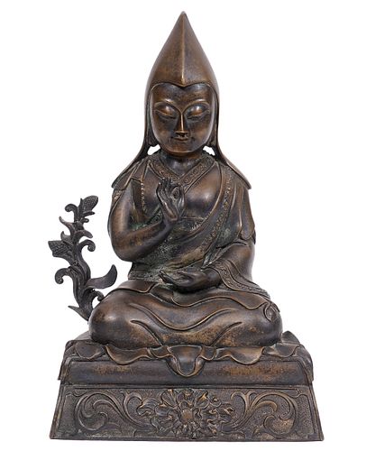 Bronze Patinated Tsongkhapa Lama Buddha