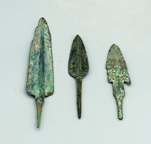 (3) Bronze Luristan Arrowheads ca. 800 - 600 BC
