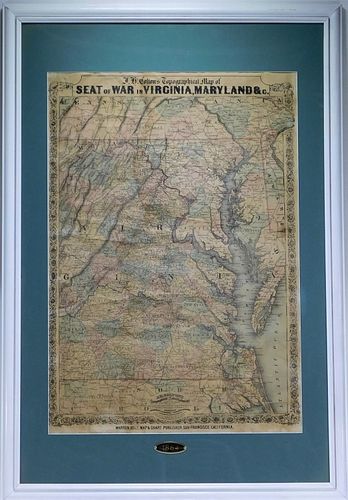 J. H. Colton for Warren Holt Virginia Maryland Map