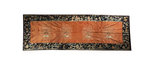 Chinese Silk Tablecloth, 19th Century