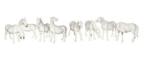 8 Chinese Porcelain Horses, Early 20th Century