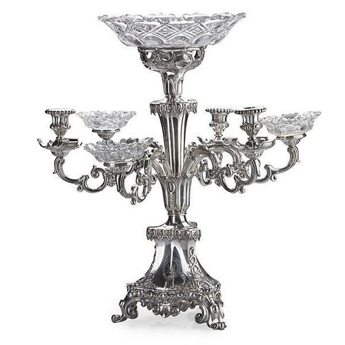 GEORGIAN SILVER PLATED EPERGNE