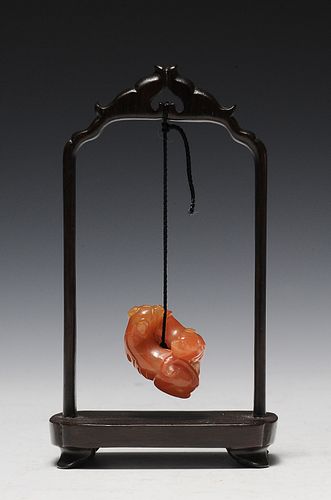 Chinese Carved Agate Pendant, 18th Century