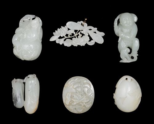 Group of 6 Chinese Jades, 18-19th Century