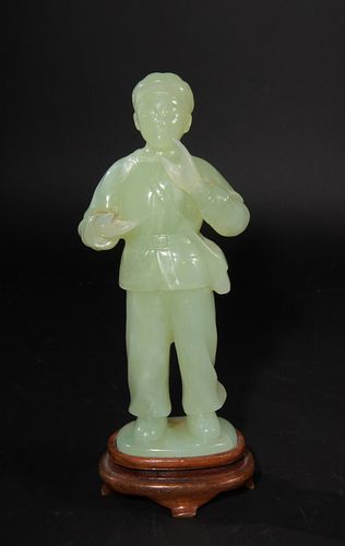 Chinese Carved Jade Cultural Revolution Figure