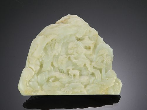 Chinese Jade Carving of Autumn Mountain, 18th Century