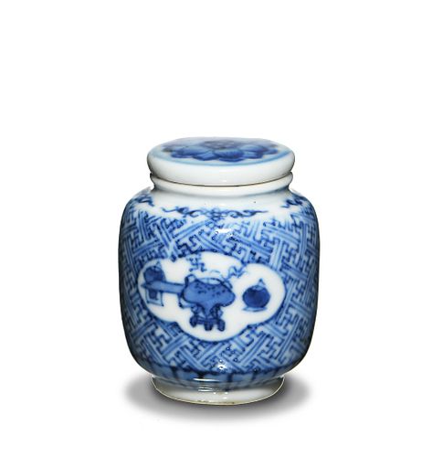 Chinese Blue & White Snuff Bottle, 18th Century