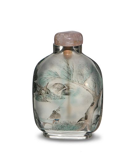 Chinese Inside-Painted Snuff Bottle by Huang Xiaofeng