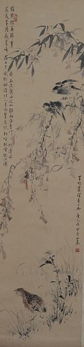Chinese Painting of 3 Birds by Wang Xuetao