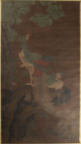 Painting of Phoenixes, attrib. Teng Changyou
