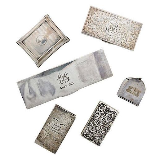 STERLING OR SILVER PLATE STAMP CASES