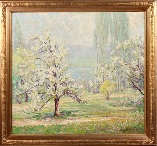 Carl Hoerman "Spring Landscape" Oil on Canvas