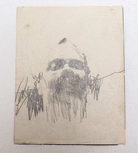Jim Dine Attributed "Self Portrait" Graphite