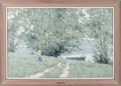 Andre Gisson Impressionist Landscape Oil on Canvas