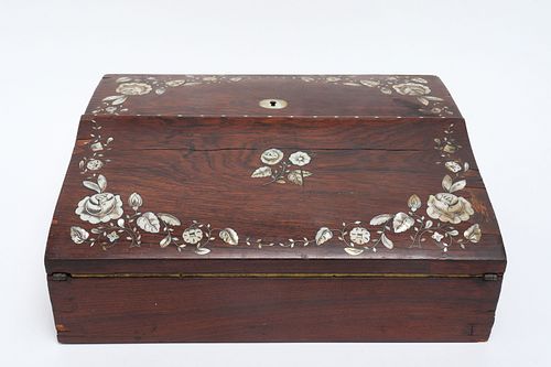 English Lap Desk with Mother of Pearl Inlay