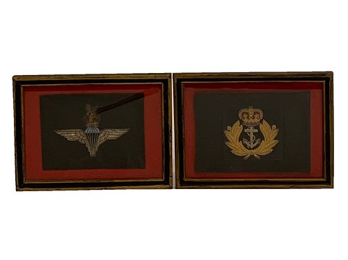 Framed British Military Patches, 2