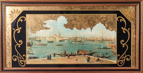 Venetian Canal Scene Gilt Accented Print