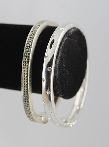 Sterling Silver Bangle Bracelets, Group of 2