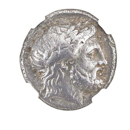 ANCIENT MACEDON TETRADRACHM COIN