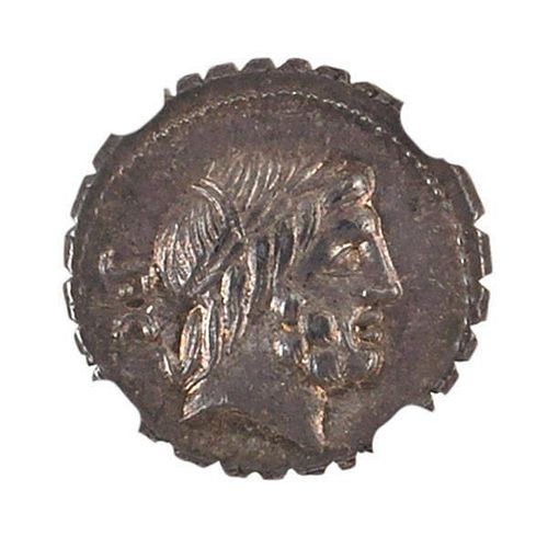 ANCIENT ROMAN AR DENARIUS SERRATUS COIN
