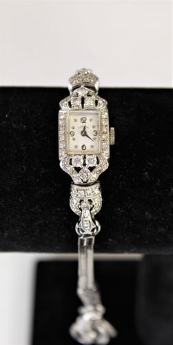 Ladies Hamilton Diamond & 12k White Gold Watch