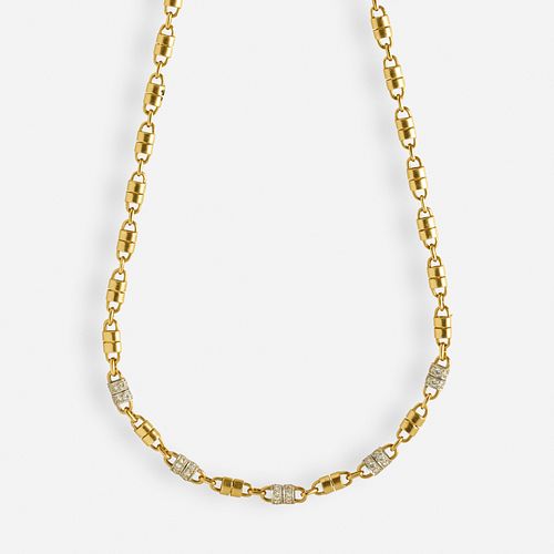 Van Cleef & Arpels, Diamond and gold sautoir necklace