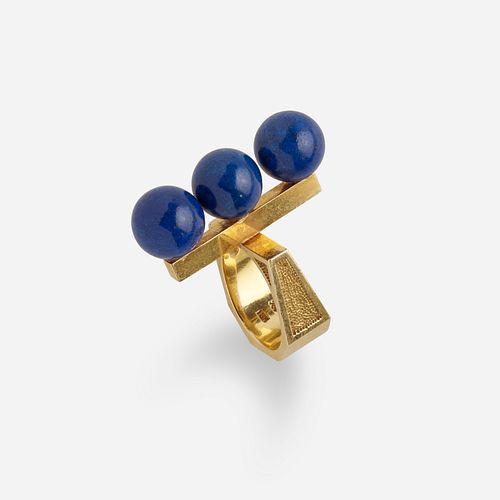 Cartier, Gold and lapis lazuli sphere ring