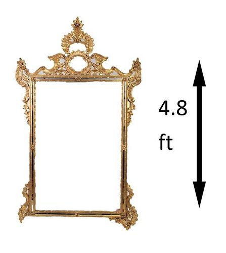 Large Elaborate Gilt Carved Frame Mirror