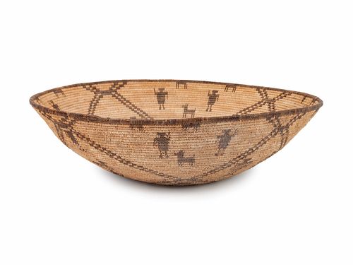 Apache Basket, with Figures
diameter 19 7/8 x height 5 1/2 inches