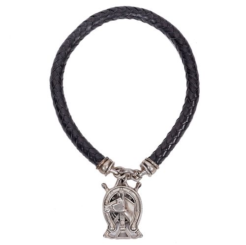 Kieselstein-Cord Leather & Sterling Horse Necklace