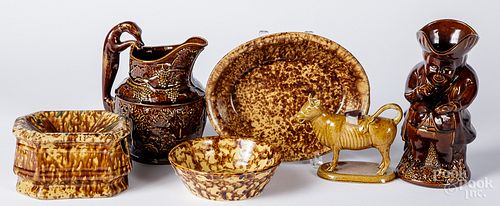 Group of Rockingham glazed wares
