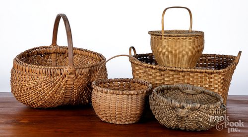 Five assorted baskets