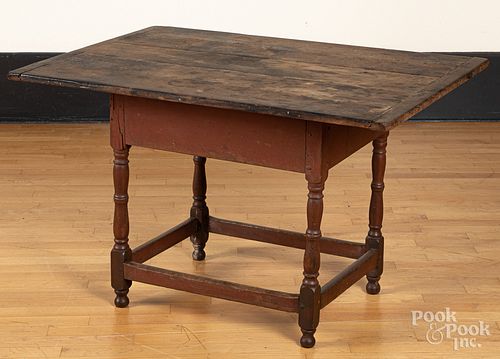 Painted pine tavern table, 18th c.