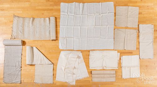 Group of linen, cotton, and homespun