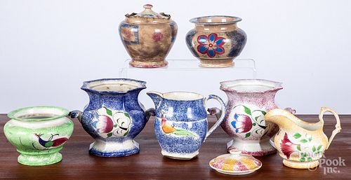 Group of spatterware, 19th c.