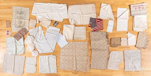 Linen and cotton yardage, tablecovers, etc.