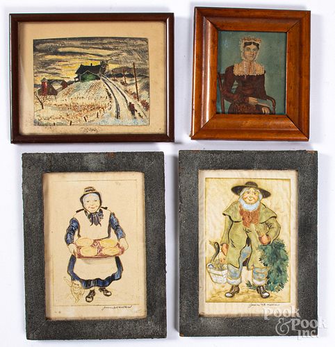 Six assorted framed works