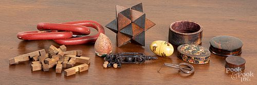 Group of wood whimsies and accessories